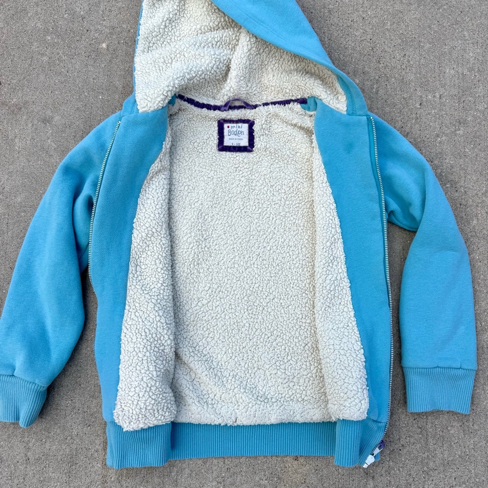 Girl’s/Kid’s Mini Boden Full Zip Hooded Fleece Sweatshirt Size 9-10Y - Picture 5 of 9